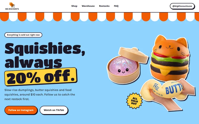 Big Discounts home page